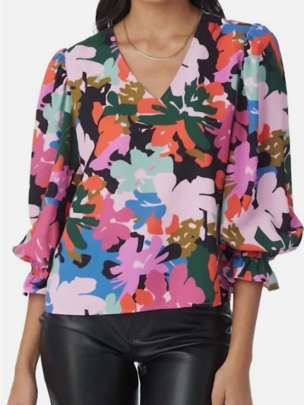 Crosby Mollie Burch Jamie V Neck Blouse